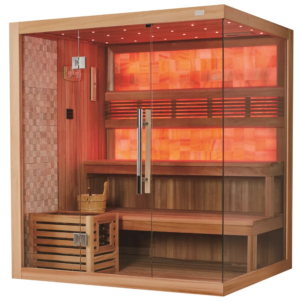 Hot Sale 2-3 Person Luxury Wooden Sauna Room Infrared Steam Cabin for Home Dry Sauna