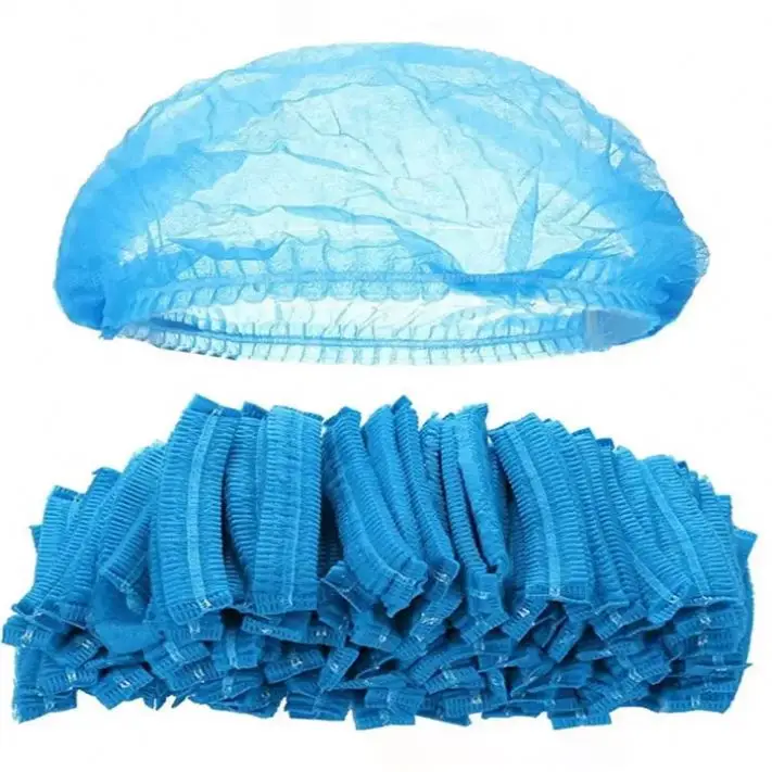 100pcs Disposable Hair Head Covers Net Bouffant Hats Kitchen Industrial