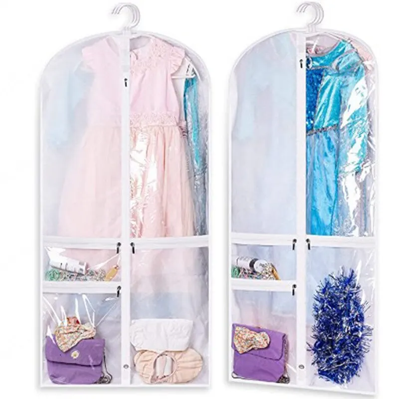 Hanging Clothes Travel Storage Dance Costume Garment Bag for Dance Competition with 3 Accessory Pockets Suits Dress Cover