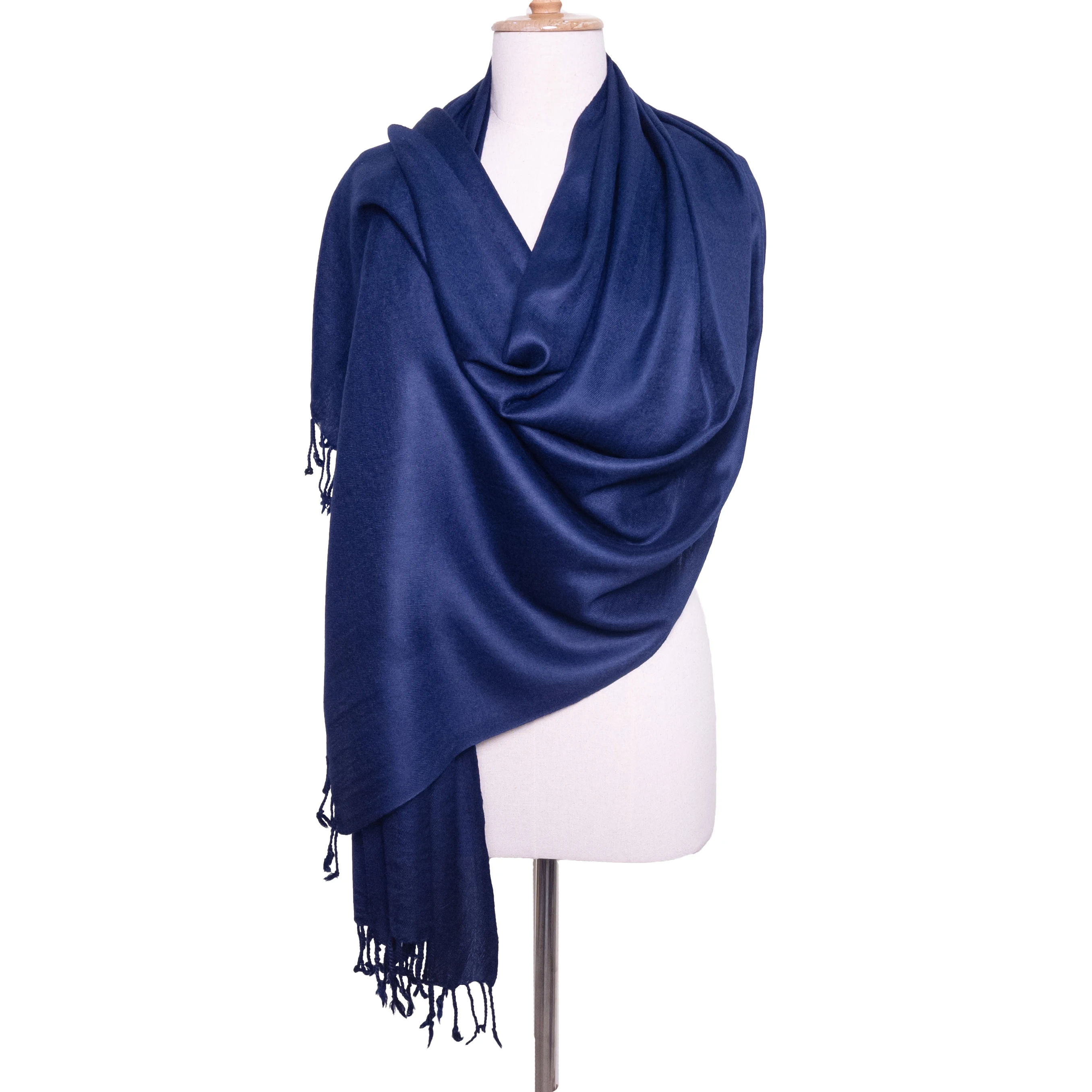 100% Pure Wool softest Plain Navy Blue Pashmina Scarf Ethnic Shawls for Women Men Made in India Wholesale Pricing pantone colors