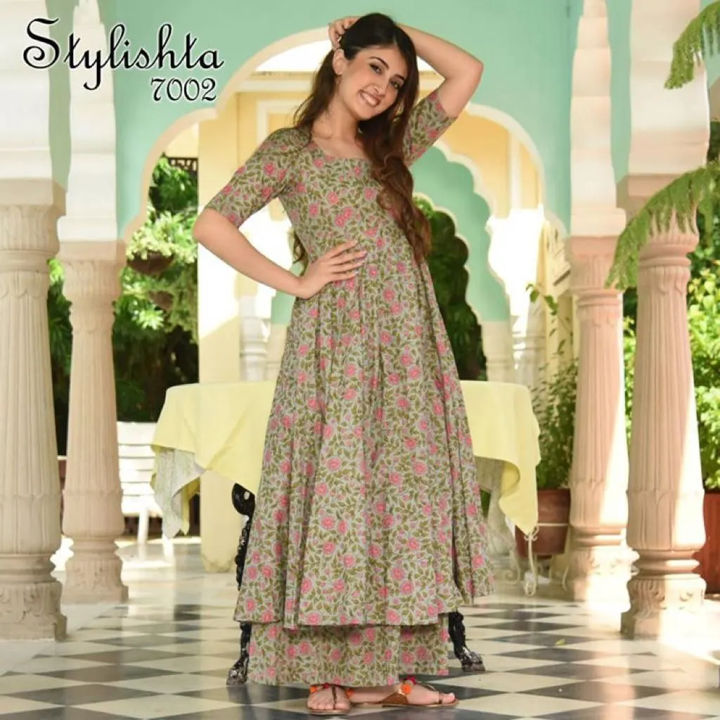 indian gown with maslin fabric digital printed work long gown anarkali gown