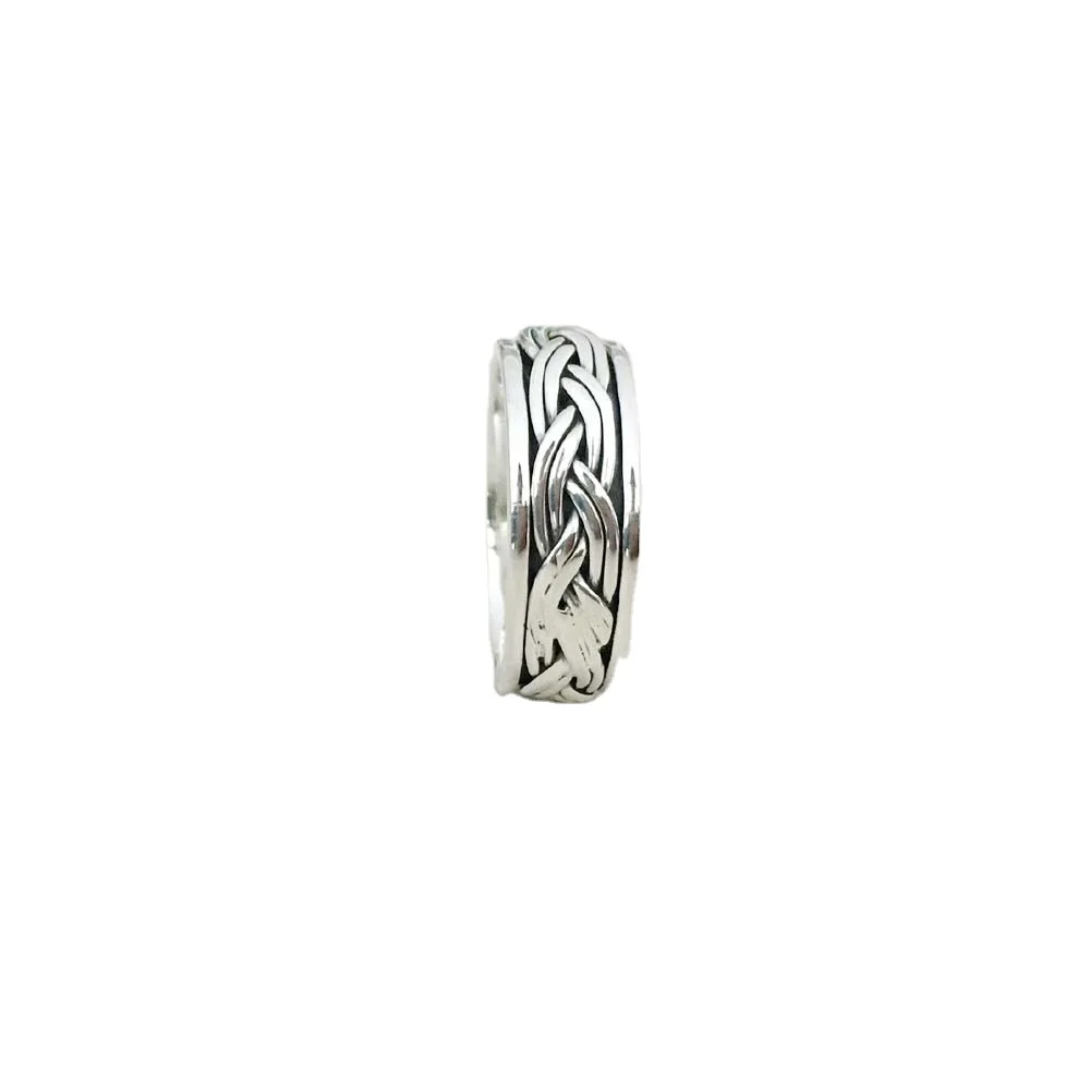 Manufacture Handmade Leaf Spinner Band Ring For Women Men Solid 925 Sterling Silver Antique Design Band Wholesale Bulk Rings