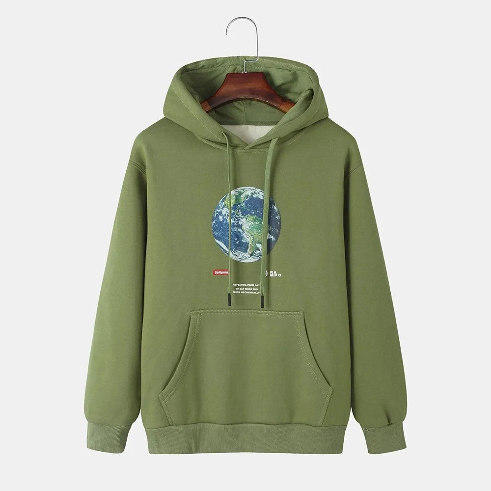 Hoodies Custom Earth Logo Astronaut NASA Print Custom Logo Boy Fashion Athletic Hoodies Sweatshirt Solid For Spring Autumn