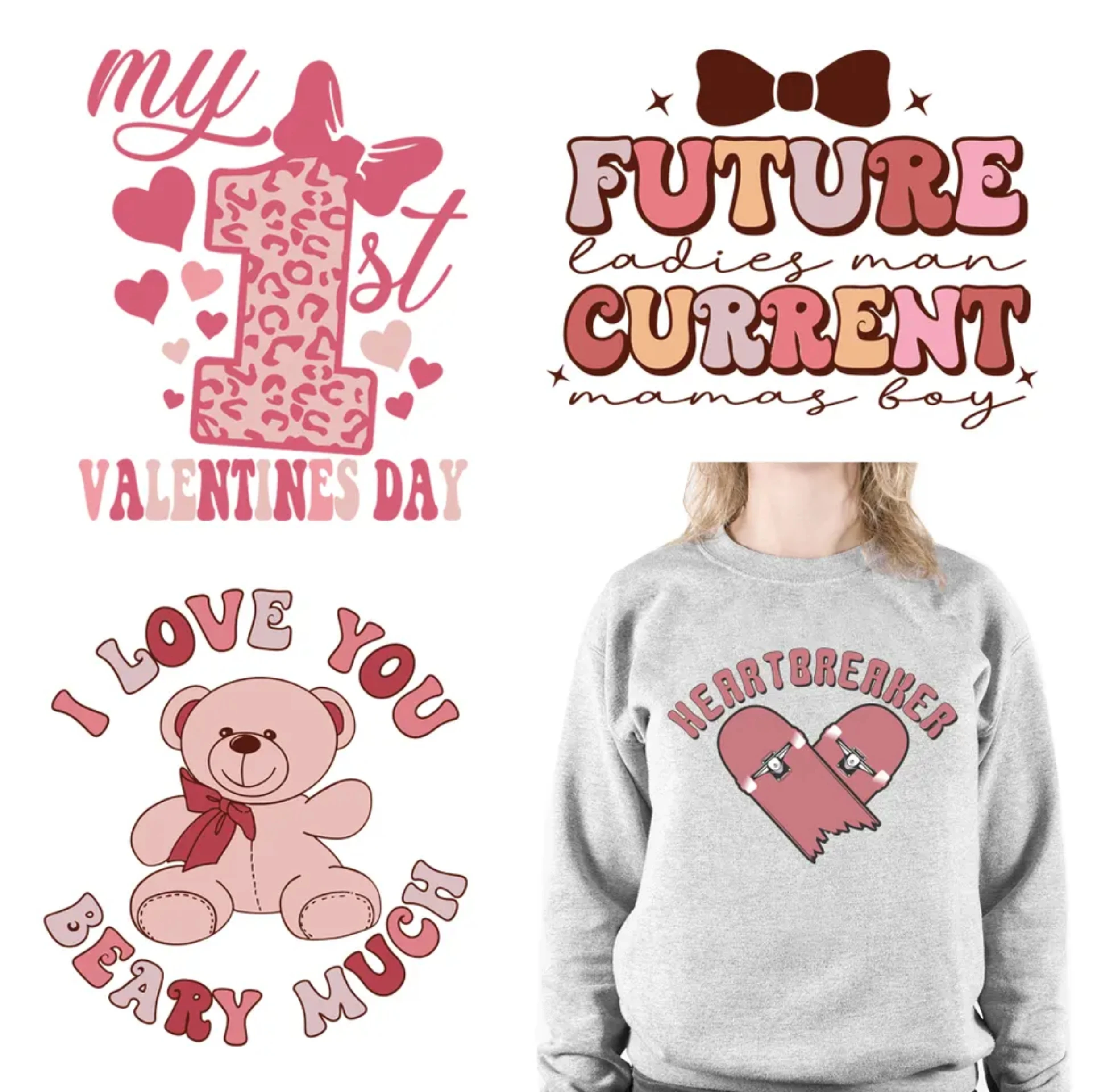 Factory Wholesale Designer Boy Girl Dtf Heat Press Design High Density Plastisol Horror Sense Logo Heat Transfer Sticker