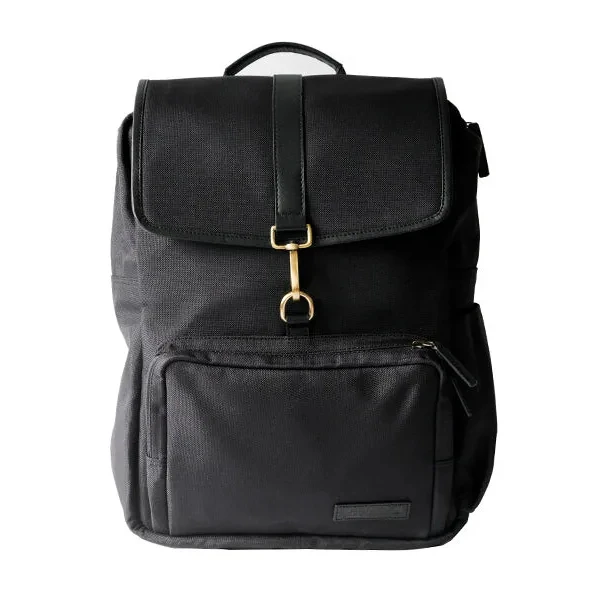 High Quality Lightweight Water-Resistant Charcoal Canvas & Nappa Leather Backpack Padded shoulder straps