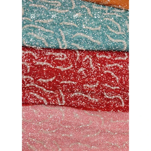 Fully Beads and Pearl Detailing Embroidered Designer Net Fabric for Women Western and Traditional Dress Evening Dress Fabric