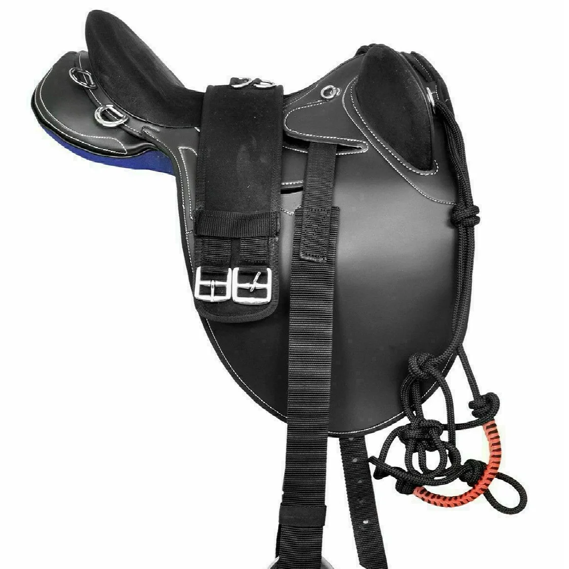Australian Stockman Bush Rider English Saddle Dark Black with out Horn Regular Tree for Horse Riding