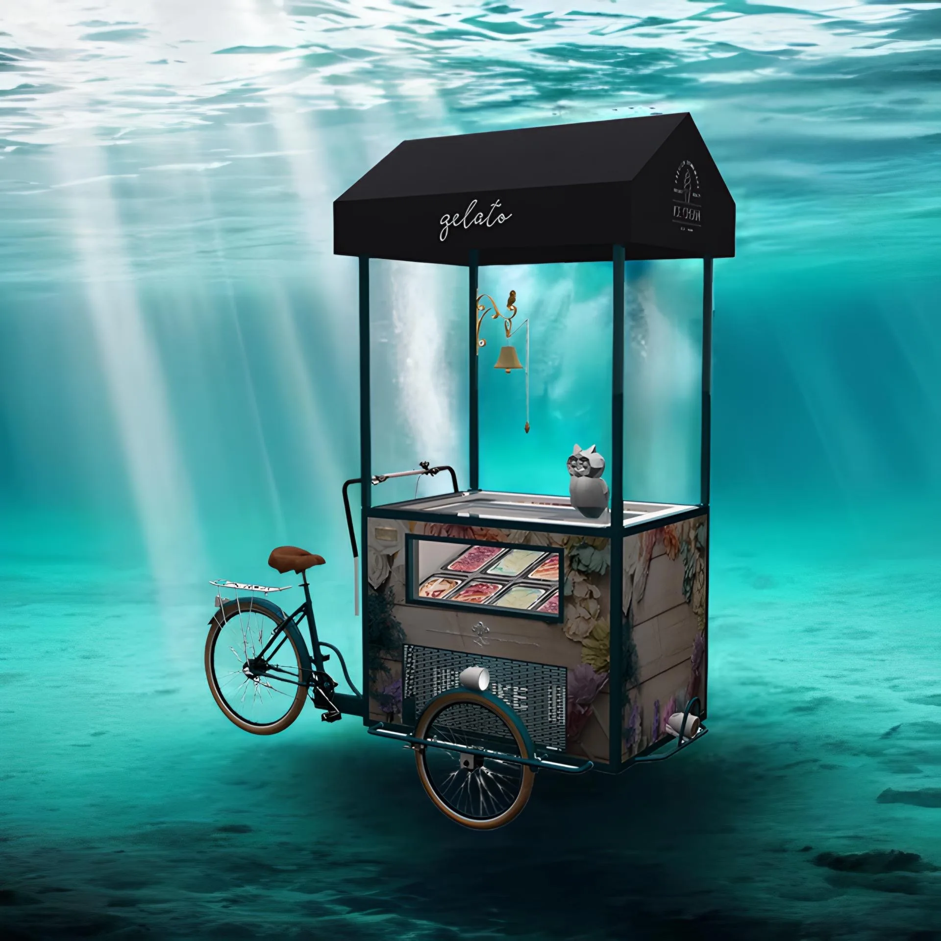 LVKE Food vending tricycle gourmet snack food cart ice cream hot dog vending mobile cart