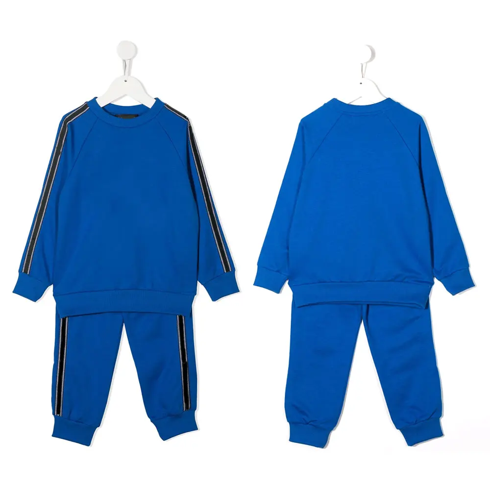 Baby Clothing Sets Kids Boys Girls Spring Autumn Loose Tracksuit Casual Unisex SK Solid Denim 100% Cotton