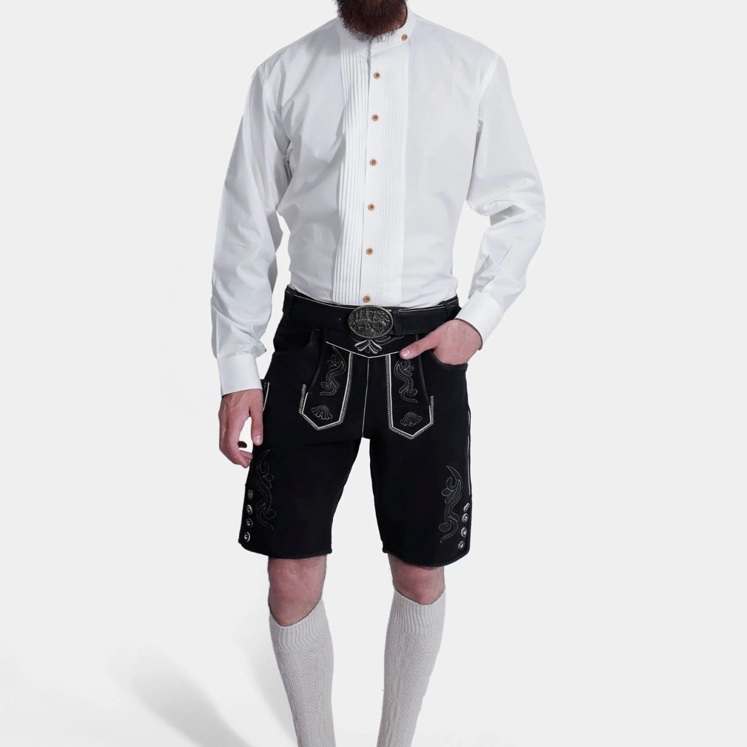 Latest Men German Bavarian Lederhosen Shorts With Suspenders 2024 Shorts Oktoberfest Traditional Shorts