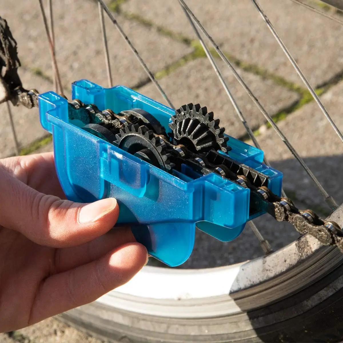 Скребок для цепи велосипеда MTB очиститель с вращающимися щетками инструмент мытья