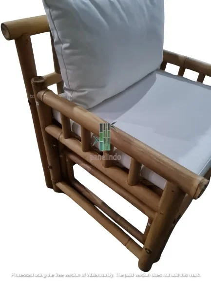 Knock Down Bamboo Chair with Waterproof Cushion living room natural eco friendly home deco interior house