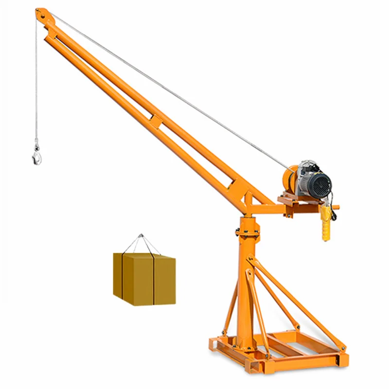 500 кг 1000 2000 заводской прямой открытый небольшой подъемный кран мини-подъемный с лебедкой для строительства домов