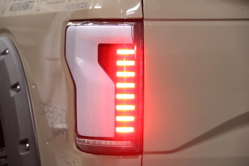 High Quality Sequential Signal  Breathing light effect Black Lens smoke white Light Bar LED Taillights for Ford F150 15-20