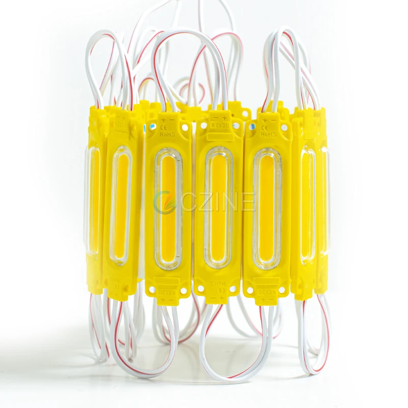 20pcs/string 180-200lm 2w 70x17 COB 12V led modules lens for signs advertising