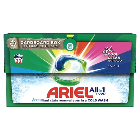 Ariel All in 1 PODS, Washing Liquid Laundry Detergent Tablets Capsules 33 Washes, Color, Brilliant Stain Removal Even In A Cold