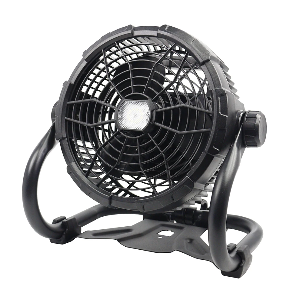 Cordless 18v DC Battery Portable Camping Fan  20W  Powered Removable Desk Fan with 300LM LED Light Compatible with Tool Battery