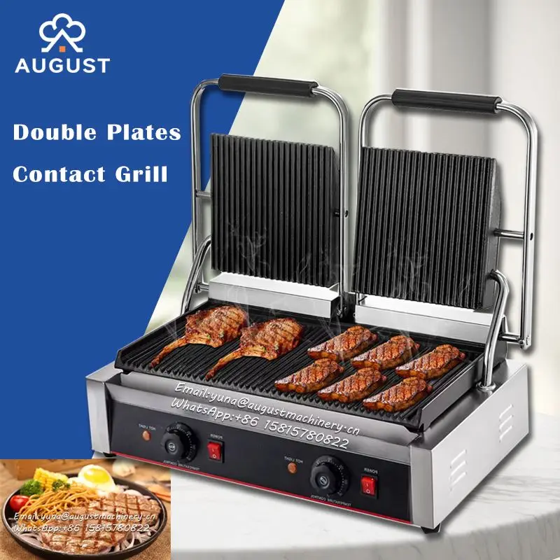 Indoor Grill, Auto-Rotating Smokeless Grill Indoor, Electric Grill Griddle, 1600W BBQ Grill, Non-stick, Removable Grill Plate