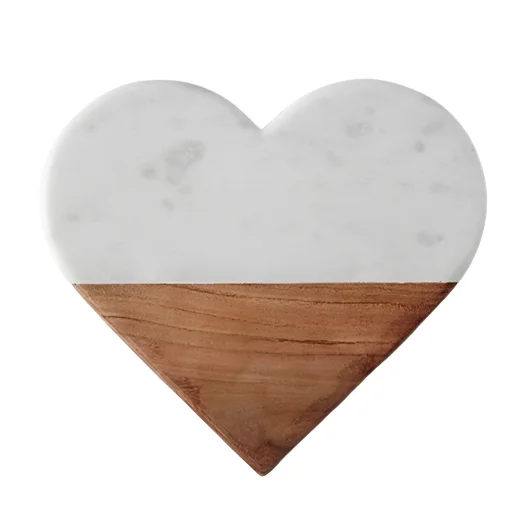 Marble Coaster Design With Metal Inlay Brass Leaf Branch Pattern Heart Shape White Marble Coaster For Kitchen Countertop