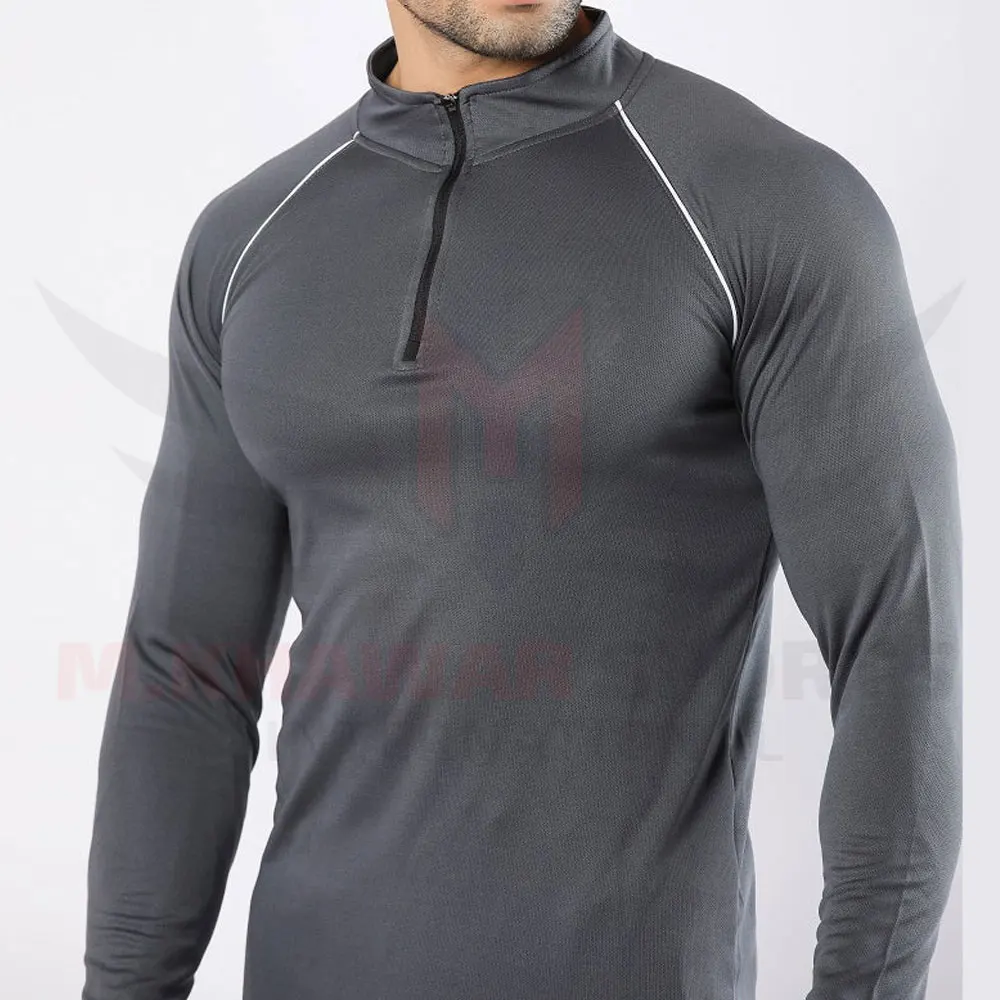 OEM Service Custom logo regular long sleeve Gym shirts high quality Gray color gym fitness shirts for Men t shirt