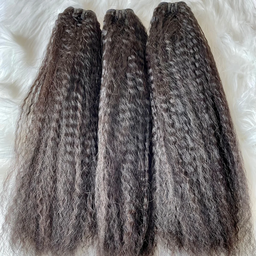 Super Kinky Straight  Bundles Weave Very Nice Raw Wholesale Human Hair Extensions From HairVietnam