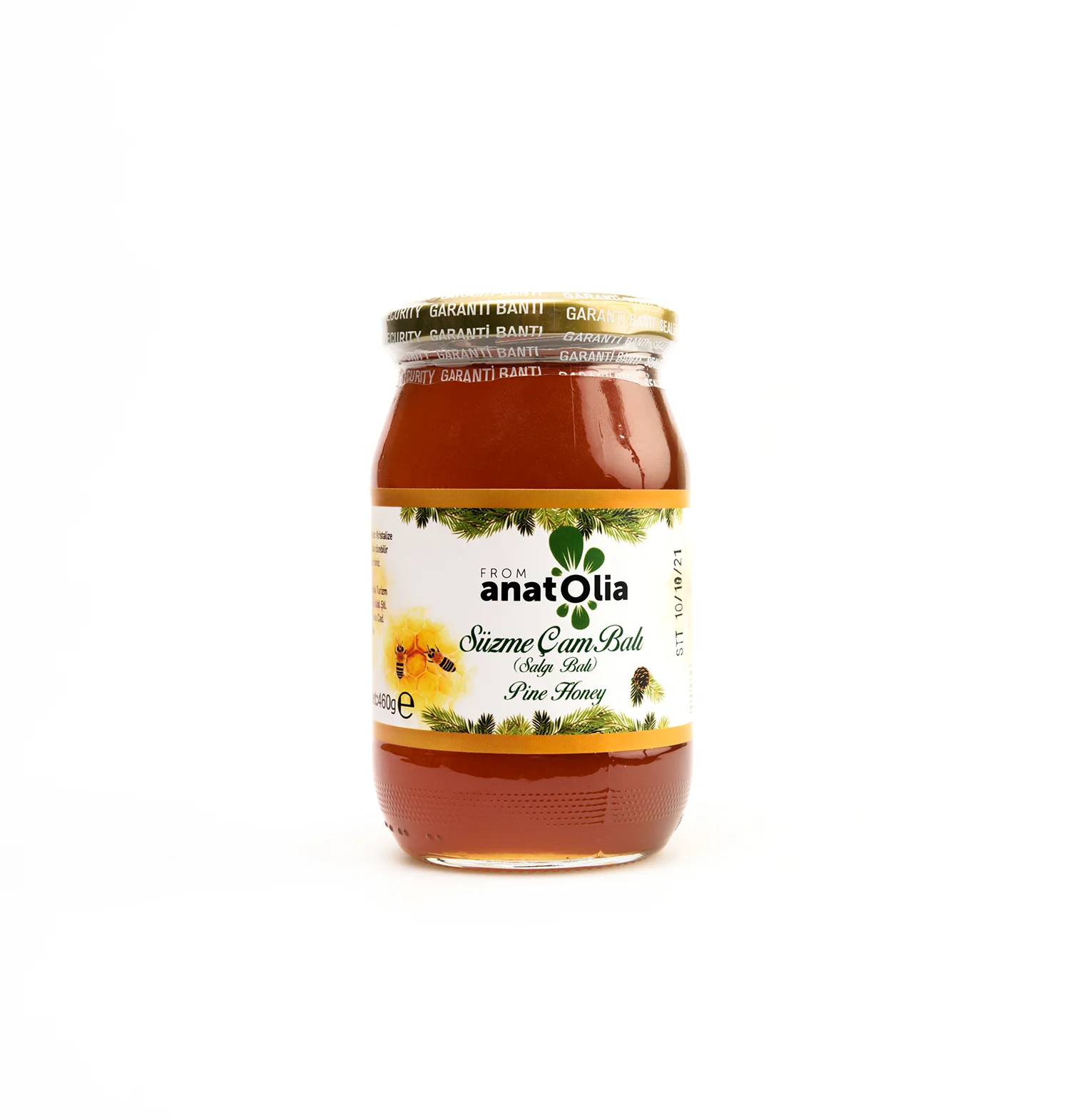From Anatolia Liquid Raw Pine Honey 460 Gr Filtered Pine honey %100 Pure Raw Honey Natural additive