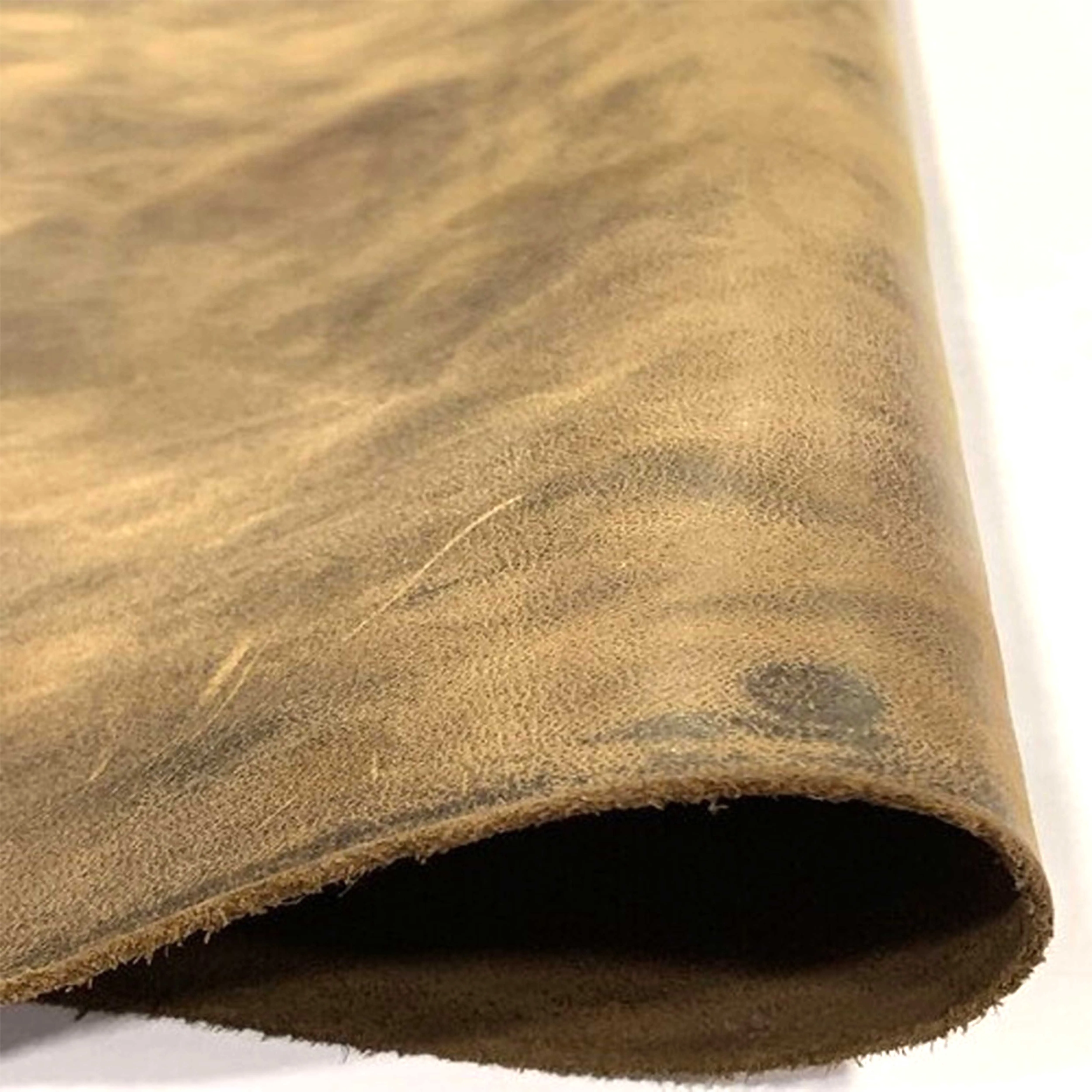 OEM Factory Made Rich Grain Brown Waxed Antiqued Distressed Cowhide