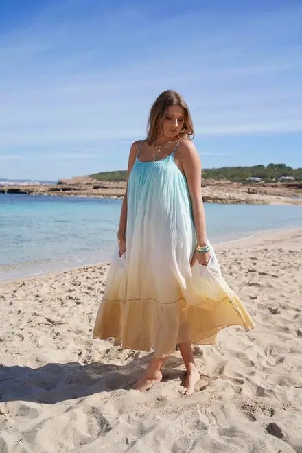 2022 sew style fashion custom dress casual woven solid color loose sleeveless long maxi dress