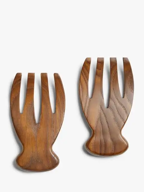 New Arrival 2024 Soft Custom Hand shape Tools Wooden Salad Server Easy to Use Hands for Mixing lots of vegetable items