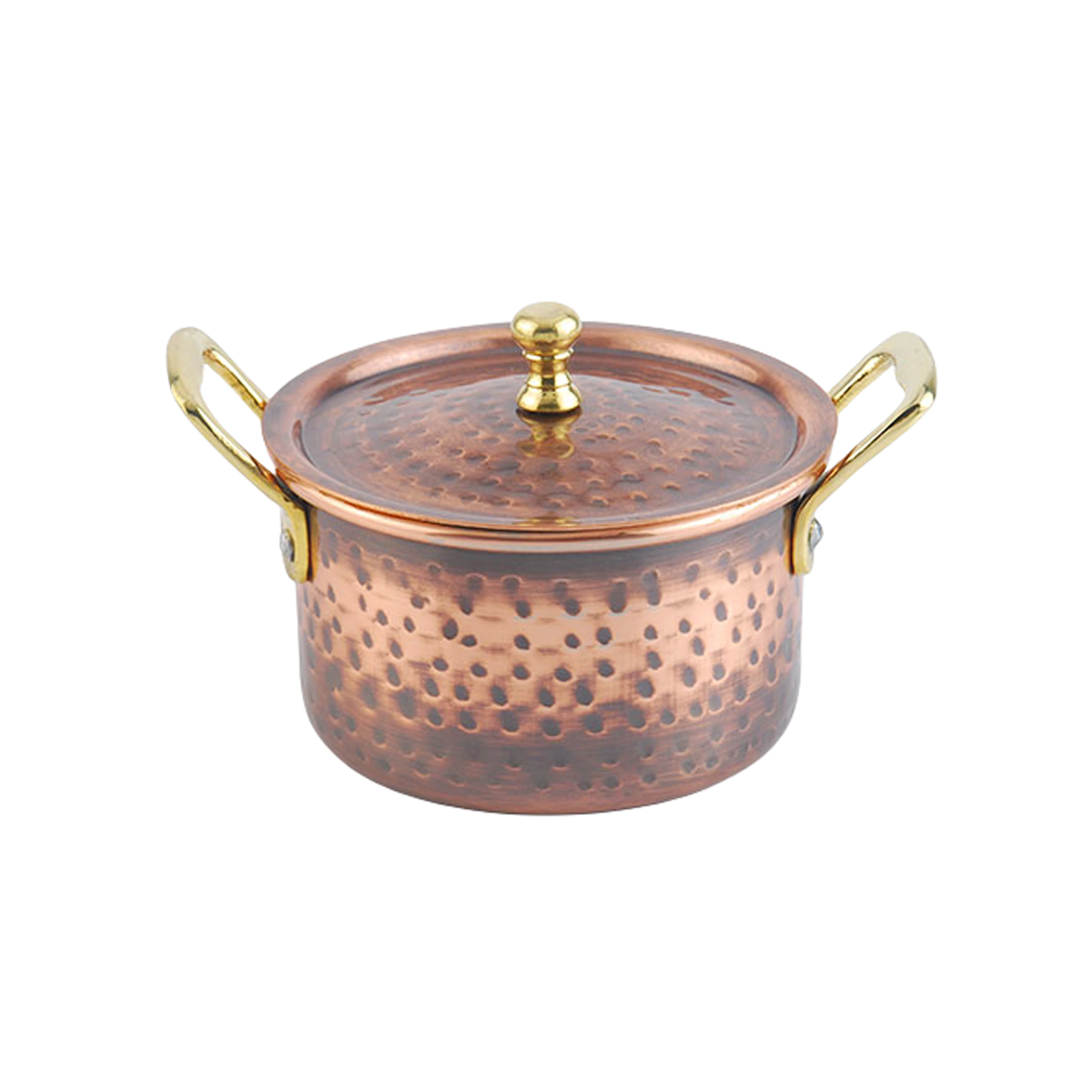 Handmade Set Of 3 Nickel And Gold Plated Hotpots For Food Equipment Multi-functional Hotpot By Made In India