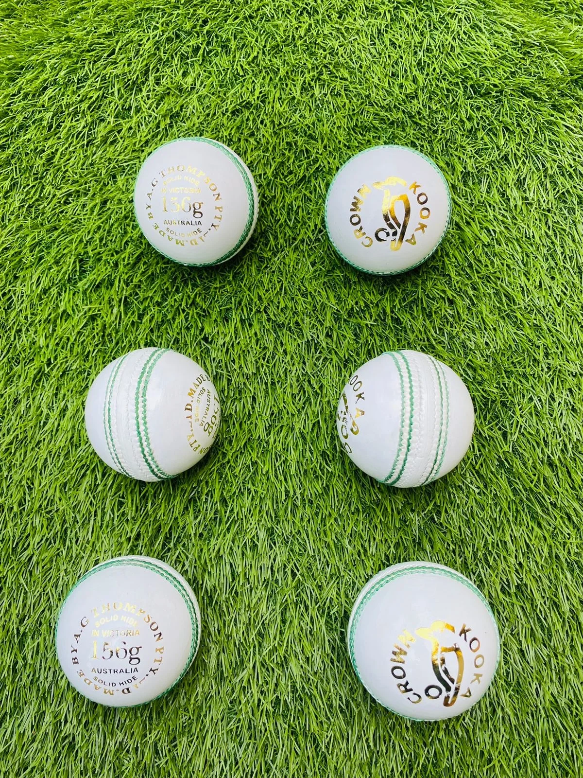 ENGLISH ALUM TANNED WHITE CRICKET BALLS MEN SIZE 156gm