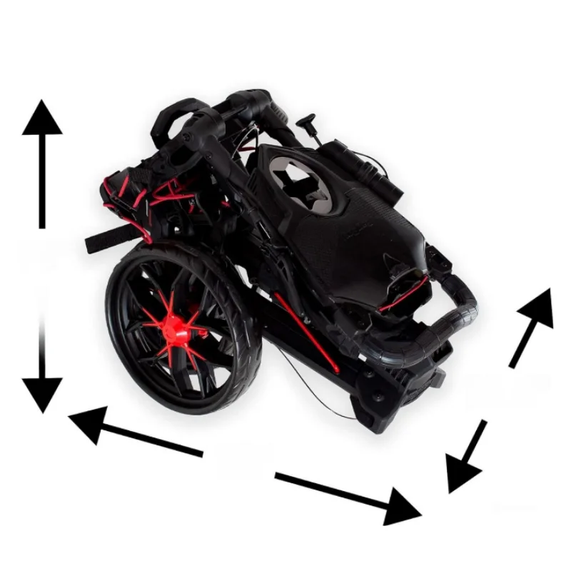 WHOLESALE 4 Wheel Golf Push Cart Lightweight Aluminum Frame, One-Click Folding, Wheels, Built-in Cooler