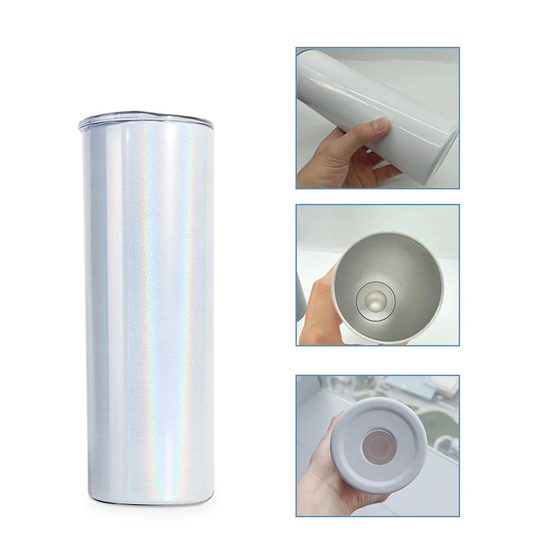 Wholesale US Warehouse glitter 20oz Sublimation shimmer Glitter Light Tumbler Cups in Bulk With sliding Lid and Straw
