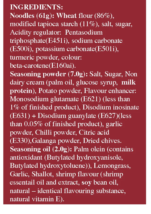 Tom yum flavor Vietnam famous noodles healthy instant noodles type cheap bag 70 grams Wholesale