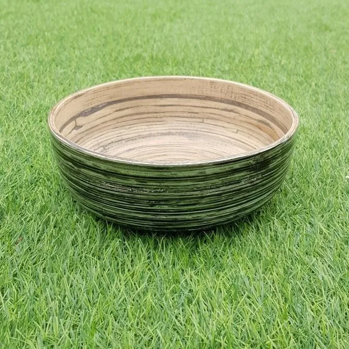 Set of 3 silver spun bamboo bowl with best quality dinnerware kitchenware made in Vietnam