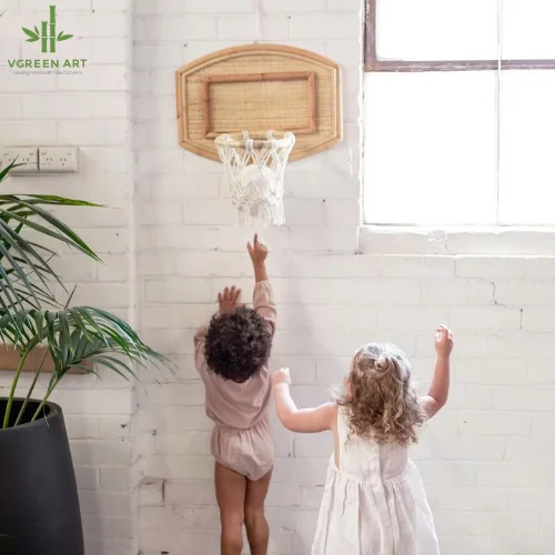 Handmade Small Rattan Basketball Hoop New Design Kids Room Toys for Children Made In Vietnam