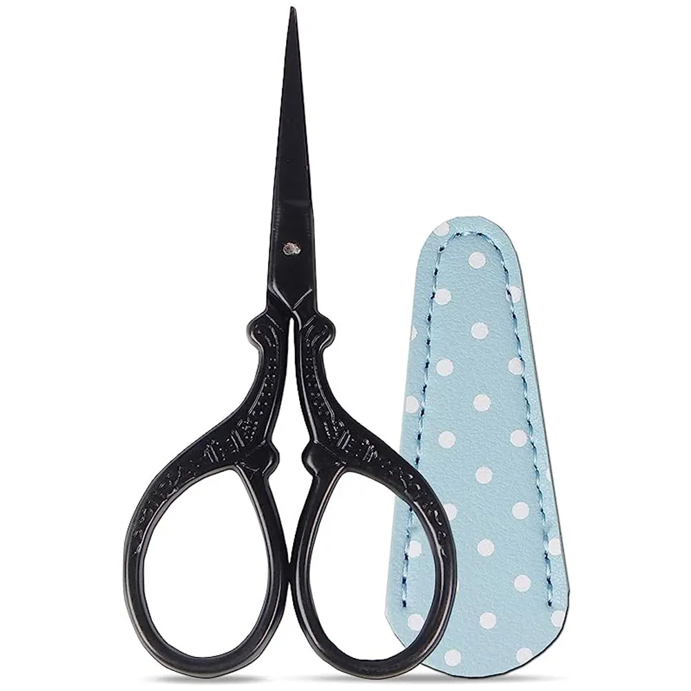New Custom Wholesale Embroidery Scissors Small 3.6 Inch Scissors Embroidery Sewing Color Black Easy To Hold custom logo