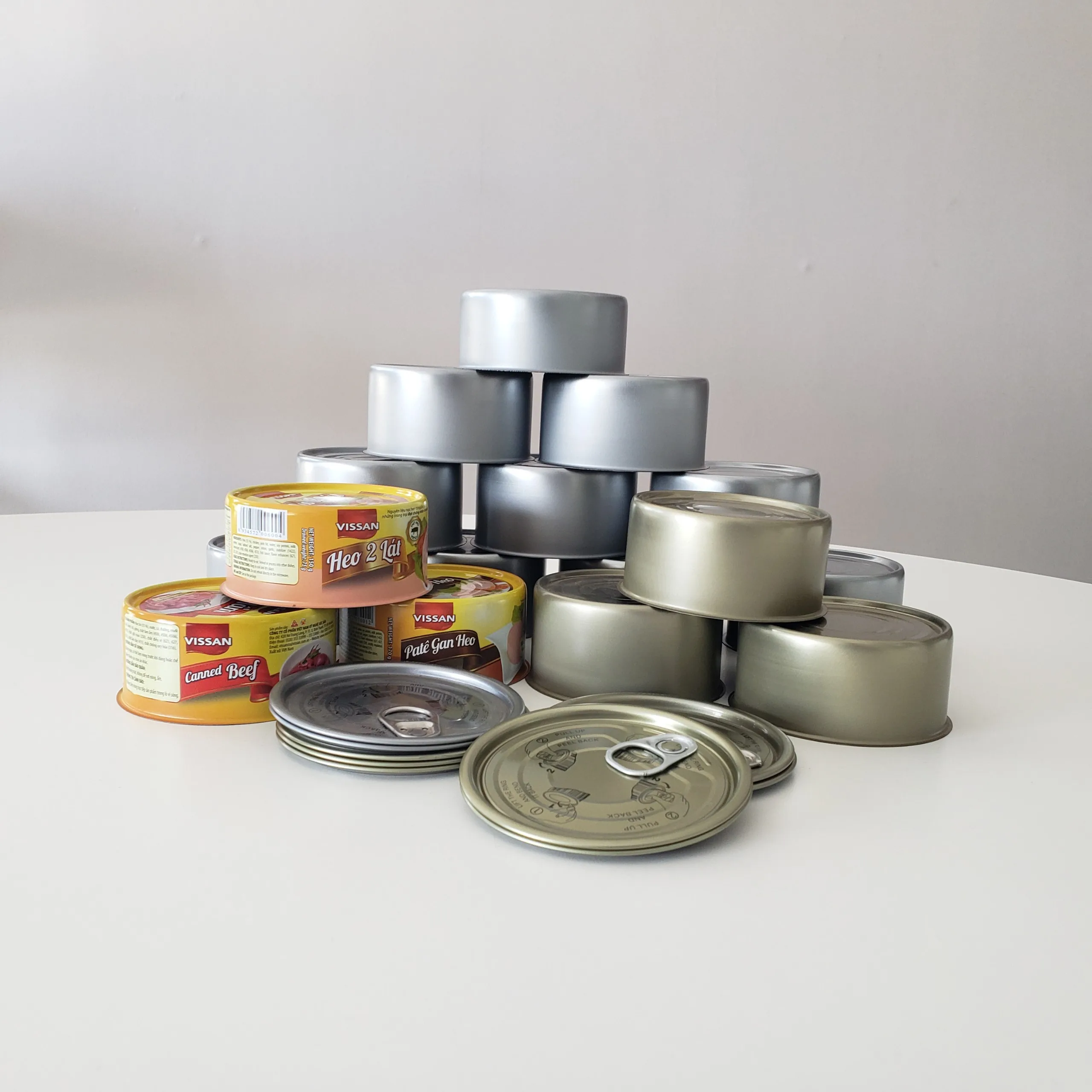 Lithographed can Diameter 84mm empty Round can for canned Tuna Shipping Worldwide From Vietnam