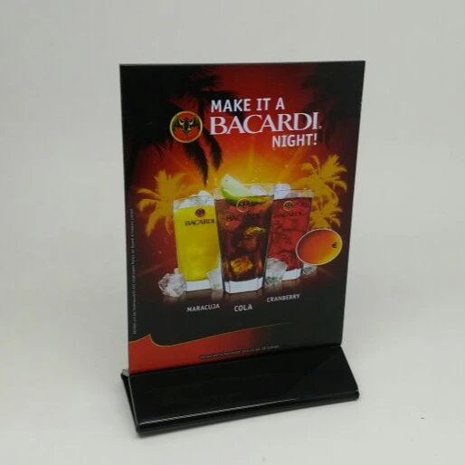 Acrylic table tent card holder menu book stand OEM custom style bar restaurant display