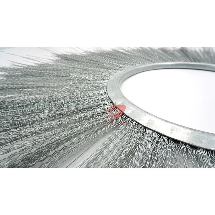High Quality Wire Sweeper Truck Stainless Steel bristle Wafer Brooms For Bobcat Road Sweeping Equipment