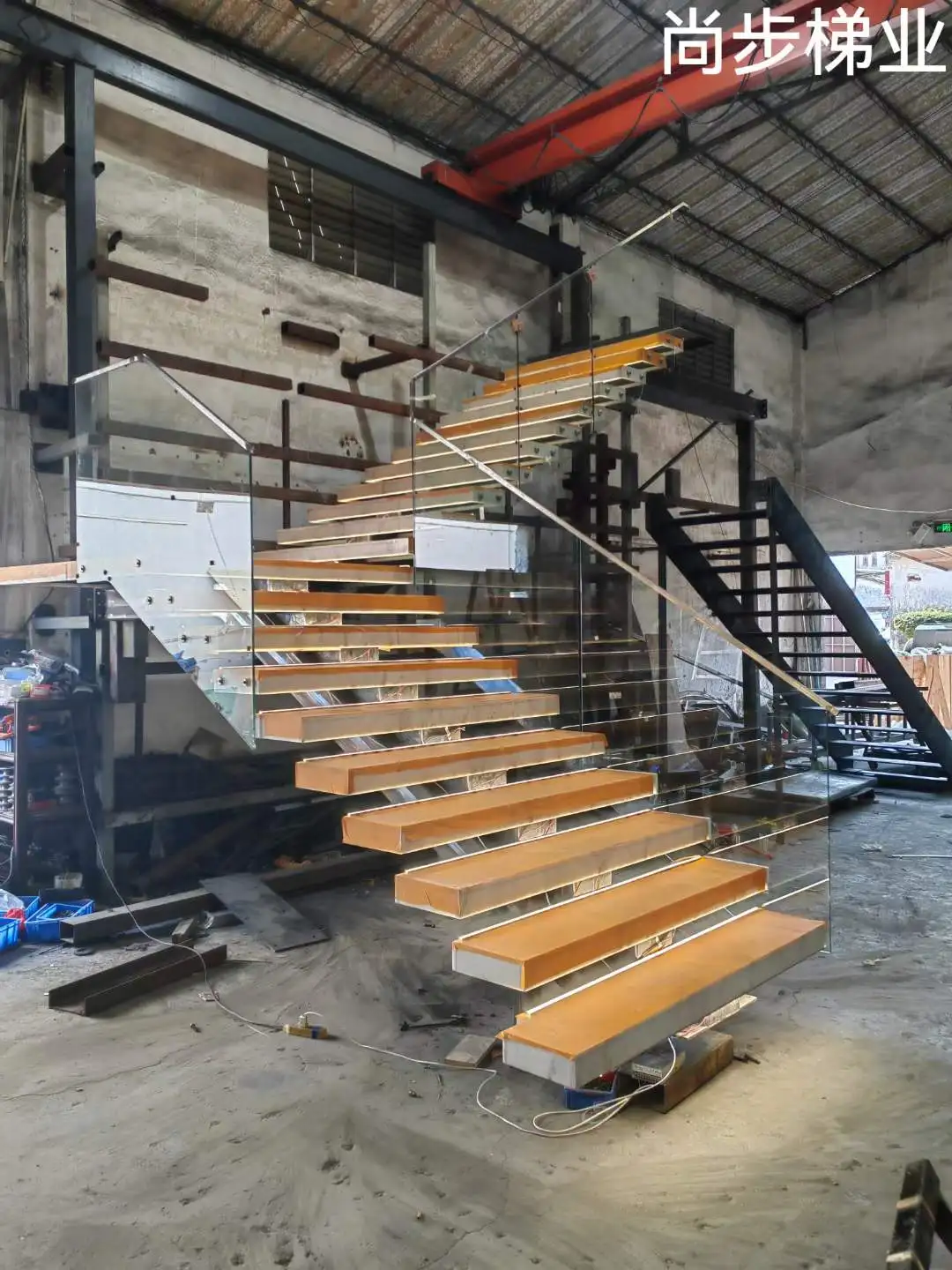 White marble step LED light staircase stone tread glass railing stairway tile stairs marble base steel stringer staircase