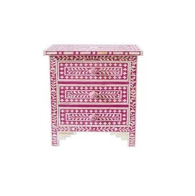 Handmade Bone Inlay Mother of Pearl Inlaid Drawer Side Table Bedroom Living Room for customized size Furniture