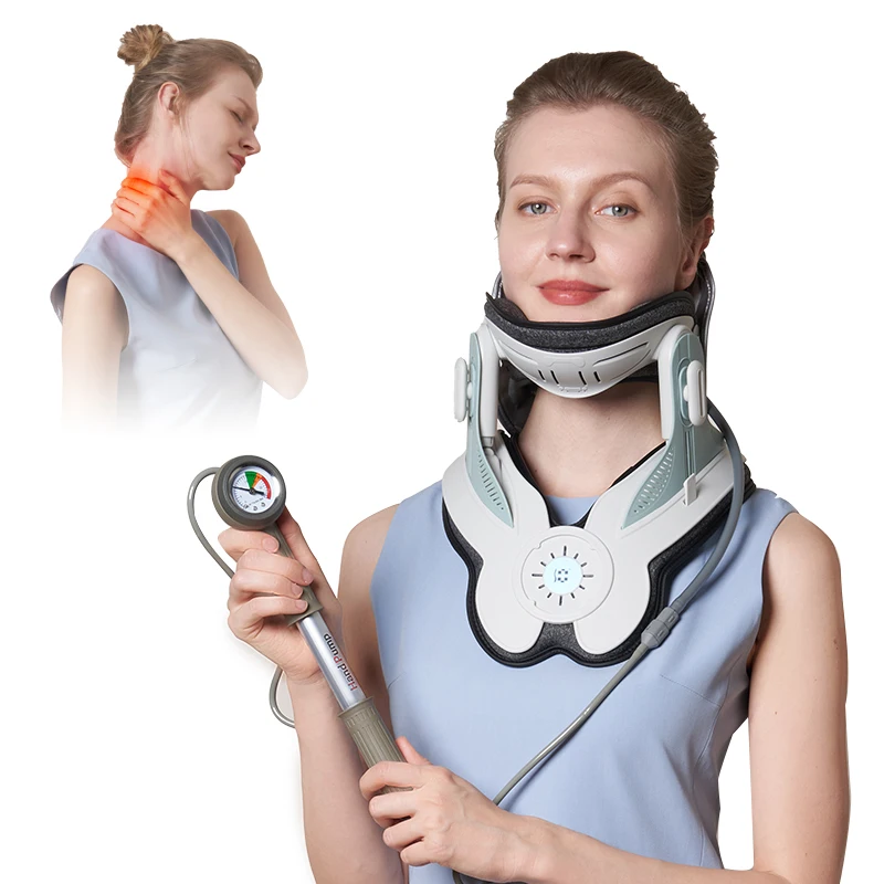 Alphay Adjustable Neck Traction Device Cervical Air Traction Collar for Effective Neck Pain Relief and Spine Alignment.