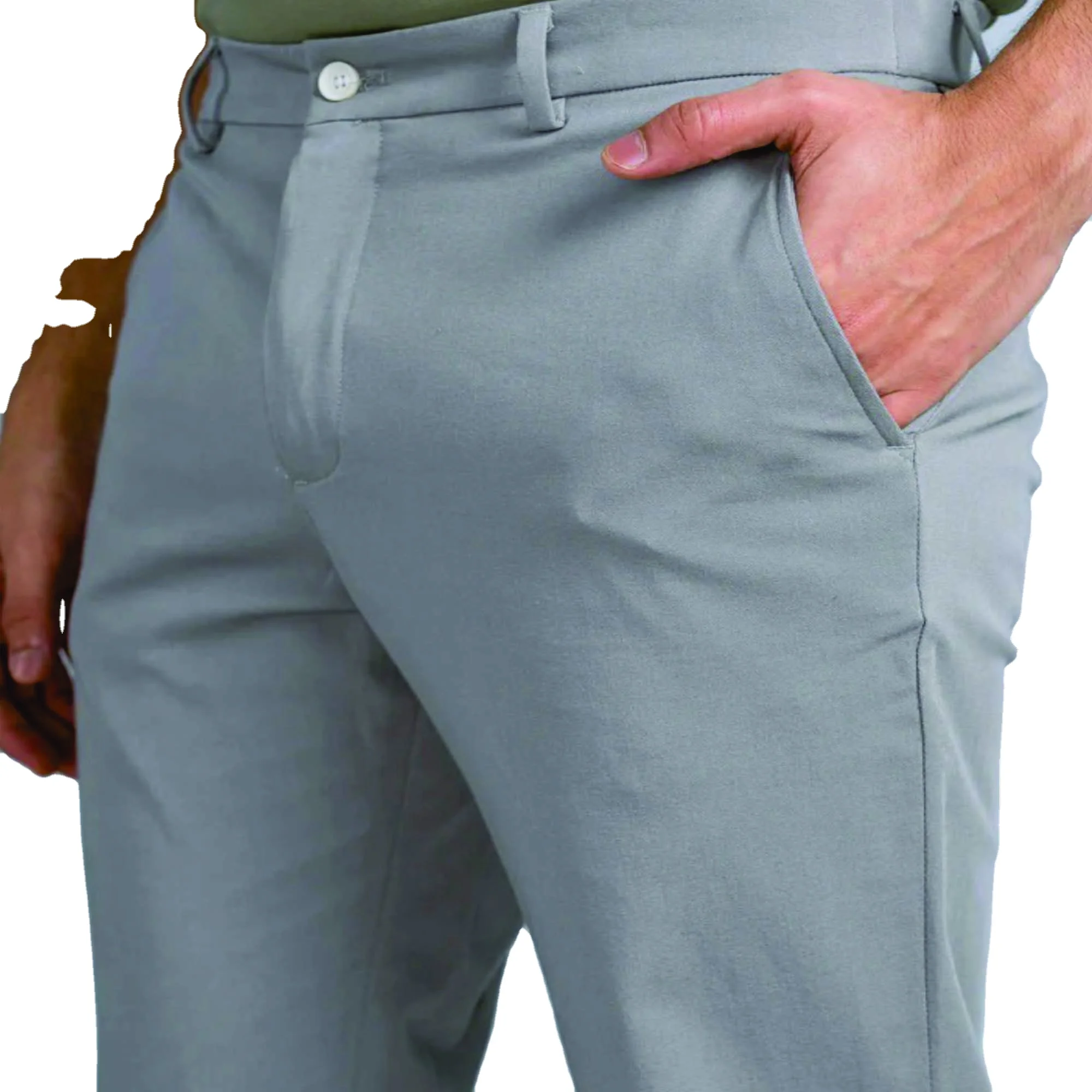 2023 Chino Pants Men Stretch Slim Classic Fit Casual Summer Pants Trousers Thin Cotton Elastic Waist Korean Male Business Light