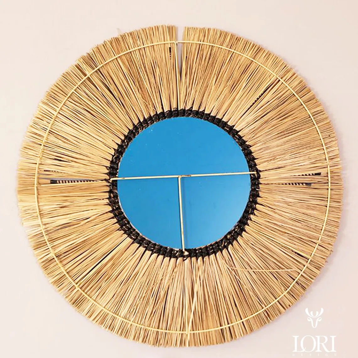 Wholesale Vintage Handwoven Natural Seagrass Mirror Vietnam Round Rattan Wall Mirror Home Decoration Art Wall Hangings Mirrors