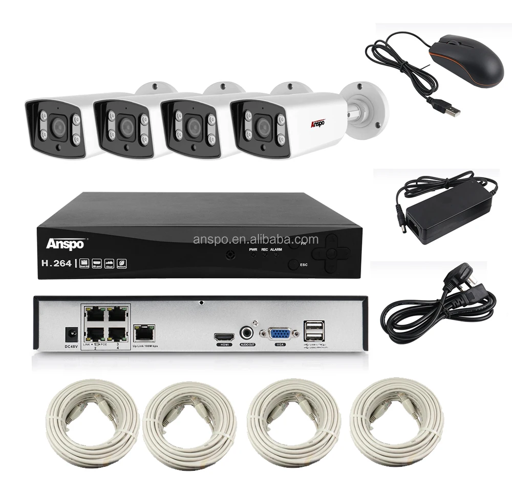 4 channel Face recognition security video surveillance system 3MP AI CCTV camera set H.265 4CH POE NVR kit P2P remote monitoring