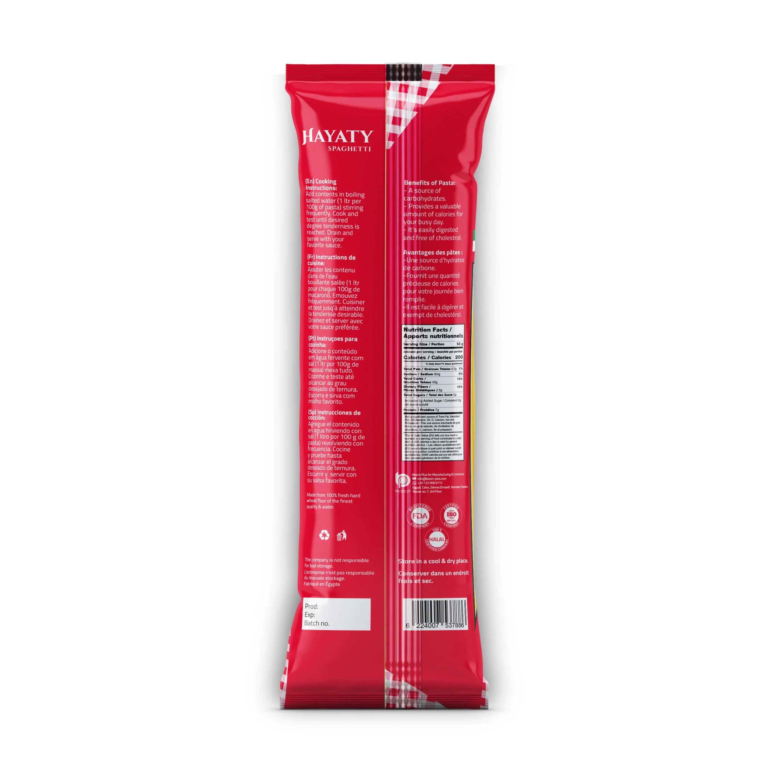 Manufacturer from Africa Spaghetti Pasta 500 g Free Samples Hayaty Brand Private Label