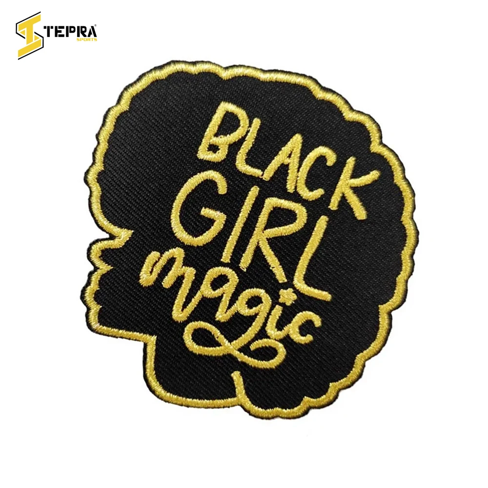 Custom Black Girl Magic Embroidered Iron on Sew on Patch Appliques Patches BY TEPRA SPORTS