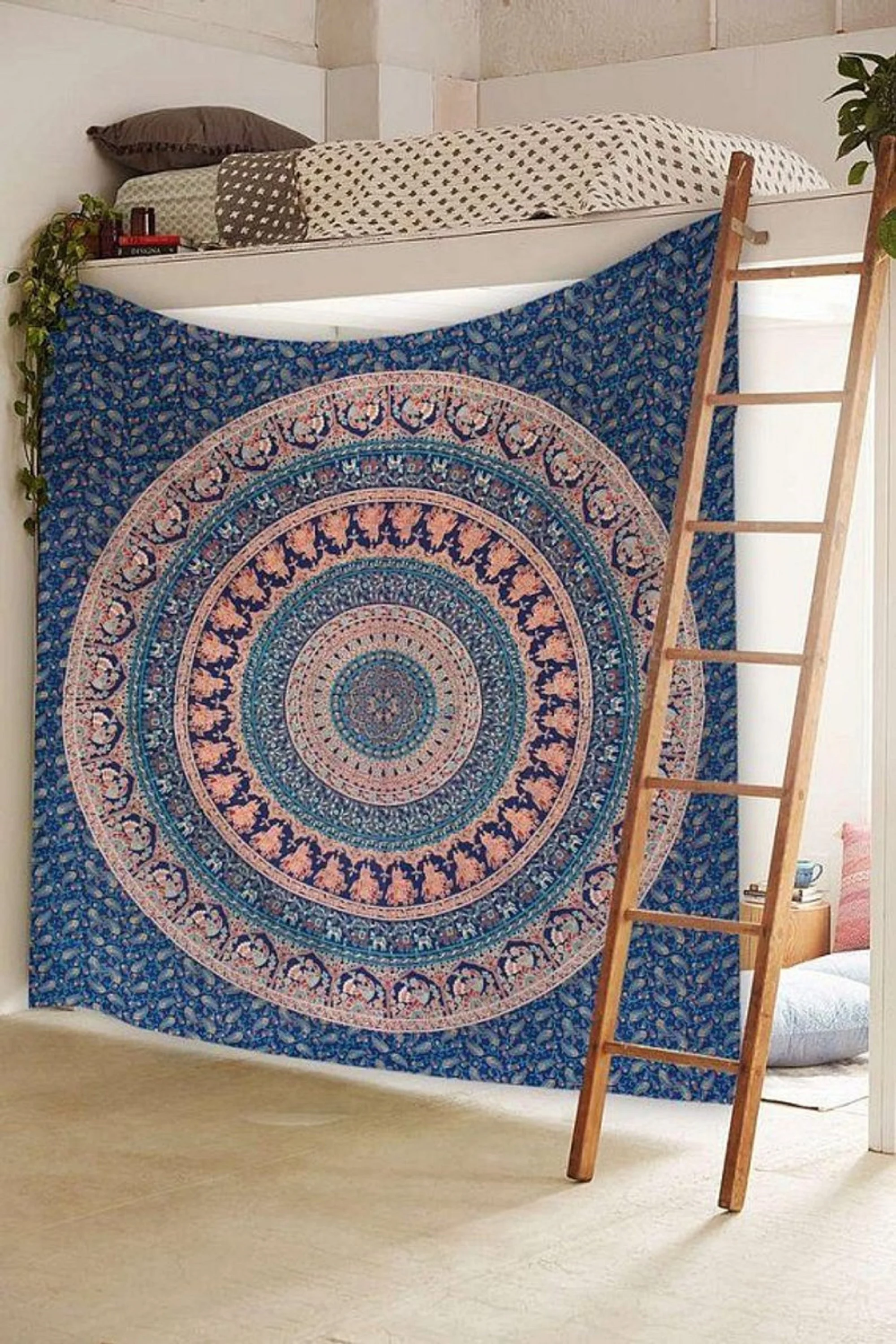 Indian Mandala Tapestry Cotton Bedspread Bohemian Elephant Wall Hanging Boho Hippie Wall Tapestries Wall Hanging Throw Bedspread