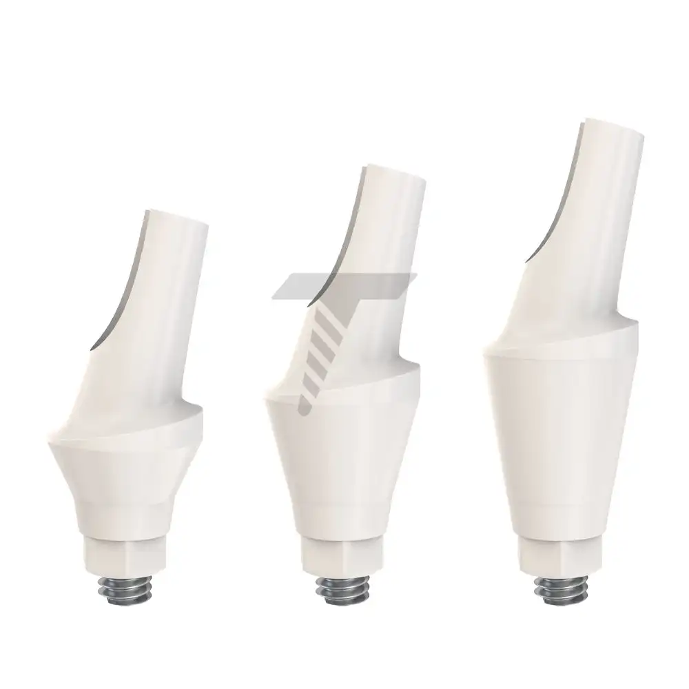 Peek Temporary Anatomic Angulated Abutment 15 degree Internal Hex 2.42mm Connection , Dental Graft